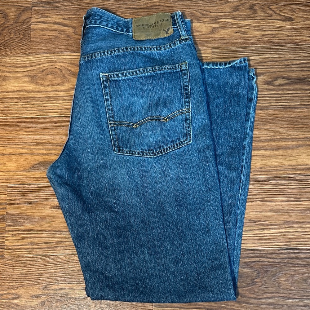 👖 American Eagle Bootcut Jeans Men’s 31x30 – Distressed Blue Denim